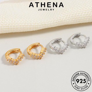 ATHENA JEWELRY ต้นฉบับ ห่วง หนีบ เครื่องประดับ ต่างหู เครื่องประดับ Silver 925 แท้ โกลด์ มอยส์ซาไนท์ เรขาคณิต ไดมอนด์ ตุ้มหู ผู้หญิง เกาหลี เงิน แฟชั่น E503