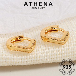 ATHENA JEWELRY เครื่องประดับ รูปร่างตัววี เงิน แฟชั่น เกาหลี เครื่องประดับ ต่างหู แท้ 925 ตุ้มหู ผู้หญิง ห่วง ต้นฉบับ ทอง หนีบ Silver E504