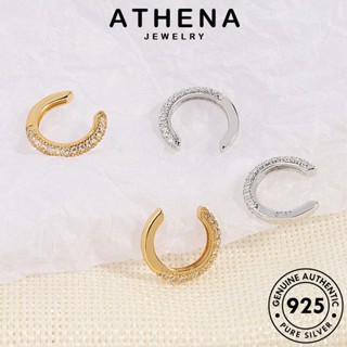 ATHENA JEWELRY มอยส์ซาไนท์ ผู้หญิง กลม เงิน เครื่องประดับ แฟชั่น เครื่องประดับ ต้นฉบับ ห่วง ต่างหู แท้ 925 โกลด์ เกาหลี หนีบ ไดมอนด์ ตุ้มหู Silver E506