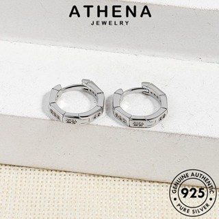 ATHENA JEWELRY เครื่องประดับ ห่วง 925 ตุ้มหู แฟชั่น แท้ ผู้หญิง ไดมอนด์ หนีบ เงิน เครื่องประดับ Silver ต้นฉบับ มอยส์ซาไนท์ โกลด์ คดเคี้ยว ต่างหู เกาหลี E510