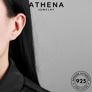 ATHENA JEWELRY ผู้หญิง ทอง ต้นฉบับ ต่างหู เครื่องประดับ แฟชั่น ตุ้มหู ห่วง โซ่ 925 หนีบ เงิน เครื่องประดับ เกาหลี แท้ Silver E491