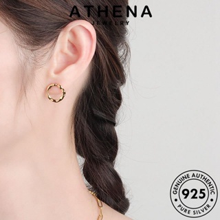 ATHENA JEWELRY Silver เกาหลี แฟชั่น แท้ ทอง ตุ้มหู 925 ต่างหู หนีบ ห่วง ต้นฉบับ ผู้หญิง เงิน วงกลมที่ไม่สม่ำเสมอ เครื่องประดับ เครื่องประดับ E530