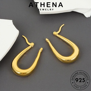 ATHENA JEWELRY ห่วง เครื่องประดับ Silver ผู้หญิง ตุ้มหู เงิน แท้ ทอง วงเดือน แฟชั่น หนีบ เกาหลี ต้นฉบับ เครื่องประดับ 925 ต่างหู E534