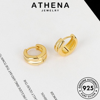 ATHENA JEWELRY ต้นฉบับ ทอง ห่วง 925 เงิน แท้ แฟชั่น เกาหลี เครื่องประดับ ตุ้มหู Silver หนีบ วงกลม ต่างหู ผู้หญิง เครื่องประดับ E535