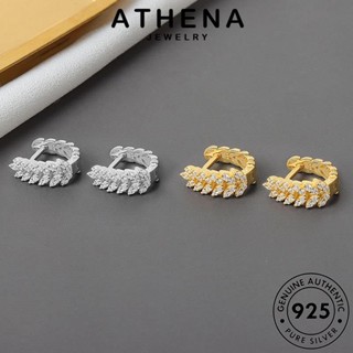 ATHENA JEWELRY ออกจาก เครื่องประดับ แท้ ต้นฉบับ มอยส์ซาไนท์ ห่วง Silver เกาหลี ผู้หญิง หนีบ เงิน แฟชั่น เครื่องประดับ ตุ้มหู ต่างหู โกลด์ ไดมอนด์ 925 E558