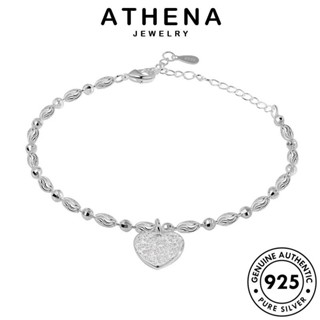 ATHENA JEWELRY เกาหลี แท้ กำไล 925 จี้หัวใจที่เรียบง่าย เครื่องประดับ เงิน เครื่องประดับ ผู้หญิง ต้นฉบับ Silver แฟชั่น กำไลข้อมือ ผู้หญิง B22