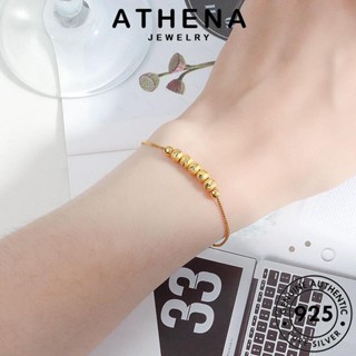 ATHENA JEWELRY ลูกปัดธรรมดา แฟชั่น ต้นฉบับ กำไลข้อมือ กำไล เงิน เครื่องประดับ ผู้หญิง ผู้หญิง เครื่องประดับ 925 เกาหลี Silver แท้ ทอง B33