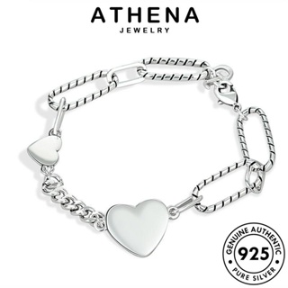 ATHENA JEWELRY เครื่องประดับ หัวใจย้อนยุค ผู้หญิง ผู้หญิง แท้ แฟชั่น เครื่องประดับ กำไลข้อมือ กำไล Silver เกาหลี เงิน 925 ต้นฉบับ B34