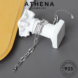 ATHENA JEWELRY เครื่องประดับ Silver ต้นฉบับ เกาหลี แฟชั่น 925 กำไล แท้ กำไลข้อมือ เงิน ผู้หญิง ป้ายสี่เหลี่ยมย้อนยุค ผู้หญิง เครื่องประดับ B49