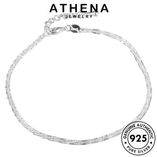 ATHENA JEWELRY ผู้หญิง เงิน กำไลข้อมือ Silver แท้ เครื่องประดับ แฟชั่น ผู้หญิง เครื่องประดับ เกาหลี กำไล เชือกป่านขนาดเล็กที่เรียบง่าย 925 ต้นฉบับ B60