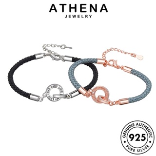 ATHENA JEWELRY ต้นฉบับ ผู้หญิง กำไลข้อมือ กำไล คู่รัก แฟชั่น เครื่องประดับ เกาหลี เงิน วงกลมคู่เกาหลี แท้ 925 เครื่องประดับ Silver B86