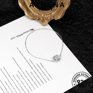 ATHENA JEWELRY เงิน ไดมอนด์ ผู้หญิง กำไลข้อมือ วงกลมง่ายๆ Silver เกาหลี แท้ ต้นฉบับ ผู้หญิง เครื่องประดับ 925 โกลด์ แฟชั่น เครื่องประดับ กำไล มอยส์ซาไนท์ B96