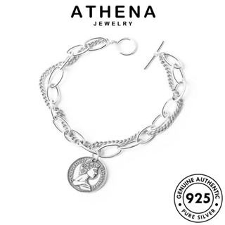 ATHENA JEWELRY กำไลข้อมือ เกาหลี เครื่องประดับ กำไล ต้นฉบับ แท้ 925 เครื่องประดับ แฟชั่น เงิน ผู้หญิง Silver ผู้หญิง จี้วินเทจ B112