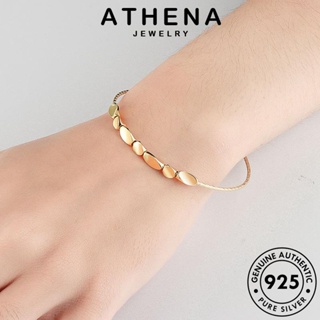 ATHENA JEWELRY กำไล เครื่องประดับ ต้นฉบับ ทอง ผู้หญิง ผู้หญิง แฟชั่น Silver แท้ 925 เครื่องประดับ เงิน กำไลข้อมือ เกาหลี รูปทรงเรขาคณิตที่เรียบง่าย B269