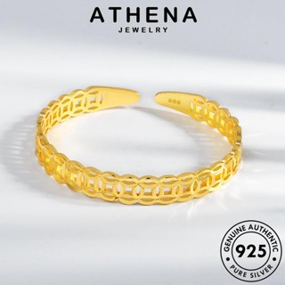 ATHENA JEWELRY เงิน แท้ Silver ทอง กำไลข้อมือ เครื่องประดับ กำไล เครื่องประดับ เหรียญแฟชั่น 925 ต้นฉบับ ผู้หญิง เกาหลี แฟชั่น ผู้หญิง B291