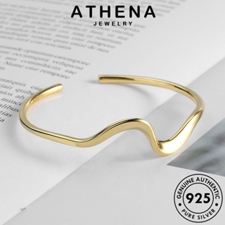 ATHENA JEWELRY Silver กำไล แท้ ผู้หญิง ผู้หญิง คลื่นที่เรียบง่าย เกาหลี ทอง แฟชั่น เครื่องประดับ ต้นฉบับ เครื่องประดับ กำไลข้อมือ เงิน 925 B296