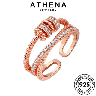 ATHENA JEWELRY 925 ไดมอนด์ Silver แฟชั่น มอยส์ซาไนท์ แท้ ต้นฉบับ โกลด์ เกาหลี แหวน เครื่องประดับ เครื่องประดับ เงิน สปินที่สร้างสรรค์ ผู้หญิง R1