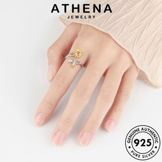 ATHENA JEWELRY มอยส์ซาไนท์ไดมอนด์ 925 เครื่องประดับ เครื่องประดับ ผู้หญิง เงิน แท้ แหวน Silver ทานตะวันที่สร้างสรรค์ เกาหลี แฟชั่น ต้นฉบับ R8