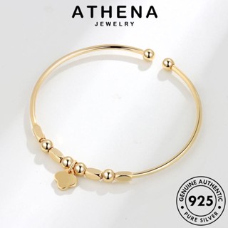 ATHENA JEWELRY ผู้หญิง 925 แท้ เกาหลี เครื่องประดับ แฟชั่น เงิน เครื่องประดับ กำไล ต้นฉบับ กำไลข้อมือ ทอง ผู้หญิง Silver โคลเวอร์แฟชั่น B273