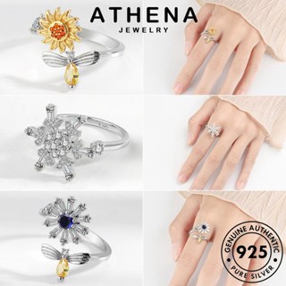 ATHENA JEWELRY Silver เครื่องประดับ เครื่องประดับ แท้ เกล็ดหิมะบุคลิกภาพ ต้นฉบับ แหวน เกาหลี มอยส์ซาไนท์ไดมอนด์ เงิน 925 แฟชั่น ผู้หญิง R33