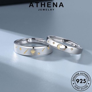 ATHENA JEWELRY แหวน เกาหลี แฟชั่น คู่รัก Silver แท้ เครื่องประดับ เครื่องประดับ เงิน ต้นฉบับ ดวงอาทิตย์และดวงจันทร์ที่สร้างสรรค์ 925 R60