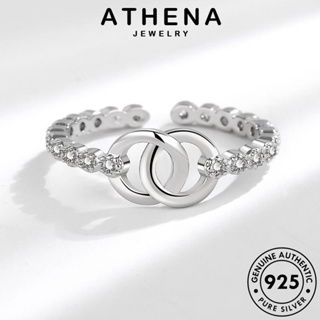 ATHENA JEWELRY เงิน มอยส์ซาไนท์ไดมอนด์ แหวน ต้นฉบับ Silver ผู้หญิง แหวนคู่กลวงส่วนบุคคล เกาหลี แฟชั่น แท้ เครื่องประดับ เครื่องประดับ 925 R66