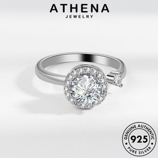 ATHENA JEWELRY ผู้หญิง เครื่องประดับ วงกลมสร้างสรรค์ แหวน 925 ต้นฉบับ แฟชั่น มอยส์ซาไนท์ Silver โกลด์ เกาหลี ไดมอนด์ เงิน เครื่องประดับ แท้ R71