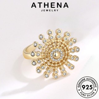 ATHENA JEWELRY 925 แฟชั่น แหวน โกลด์ มอยส์ซาไนท์ แท้ เครื่องประดับ เกาหลี ต้นฉบับ ทานตะวันสุดหรู ไดมอนด์ เครื่องประดับ ผู้หญิง เงิน Silver R76