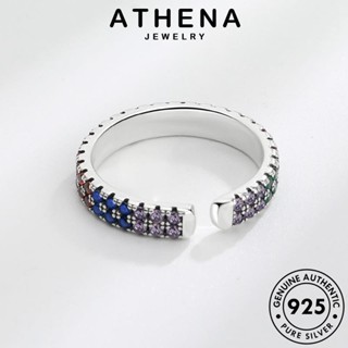 ATHENA JEWELRY ผู้หญิง เครื่องประดับ เครื่องประดับ เงิน 925 เกาหลี Silver แท้ แหวน มรกต แฟชั่น สายรุ้งบุคลิกภาพ ต้นฉบับ R104