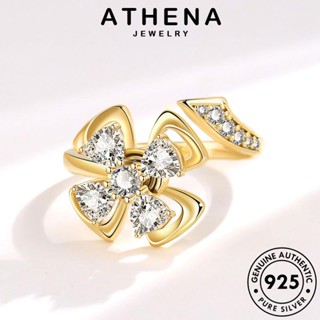 ATHENA JEWELRY เครื่องประดับ เกาหลี มอยส์ซาไนท์ โคลเวอร์อารมณ์ แหวน ต้นฉบับ แท้ 925 ผู้หญิง โกลด์ Silver เครื่องประดับ ไดมอนด์ เงิน แฟชั่น R124