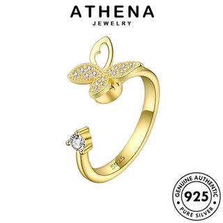 ATHENA JEWELRY แหวน 925 แฟชั่น แท้ ต้นฉบับ ผีเสื้อบุคลิกภาพ ไดมอนด์ Silver เกาหลี เครื่องประดับ มอยส์ซาไนท์ โกลด์ ผู้หญิง เงิน เครื่องประดับ R134