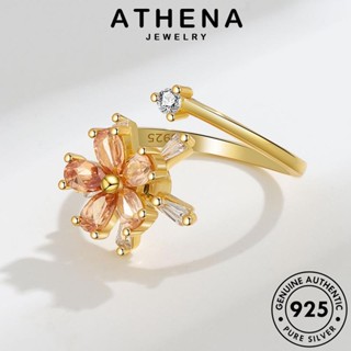 ATHENA JEWELRY แฟชั่น ต้นฉบับ ผู้หญิง เกาหลี ดอกไม้หมุน 925 โกลด์ ไดมอนด์ มอยส์ซาไนท์ เครื่องประดับ เครื่องประดับ แหวน แท้ เงิน Silver R140