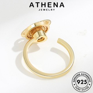 ATHENA JEWELRY แท้ ท้องฟ้าที่เต็มไปด้วยดวงดาว เกาหลี เครื่องประดับ ต้นฉบับ เครื่องประดับ แหวน เงิน อความารีนโกลด์ Silver 925 ผู้หญิง แฟชั่น R144