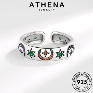 ATHENA JEWELRY Silver ดวงจันทร์ดาวที่สร้างสรรค์ 925 แหวน เครื่องประดับ แท้ เกาหลี ต้นฉบับ แฟชั่น เงิน มรกต ผู้หญิง เครื่องประดับ R105