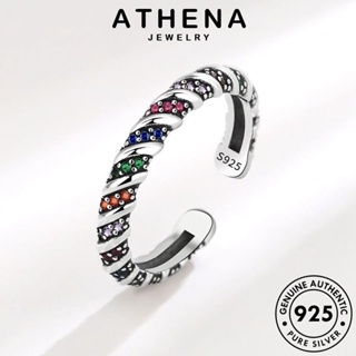 ATHENA JEWELRY Silver สายรุ้งที่สร้างสรรค์ เครื่องประดับ 925 ต้นฉบับ แฟชั่น แท้ ผู้หญิง เครื่องประดับ เกาหลี มรกต แหวน เงิน R106