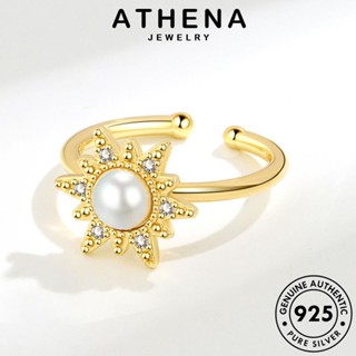 ATHENA JEWELRY ไข่มุกทอง เครื่องประดับ ต้นฉบับ แหวน แฟชั่น เครื่องประดับ เกาหลี ดอกทานตะวันแฟชั่น ผู้หญิง Silver แท้ 925 เงิน R109