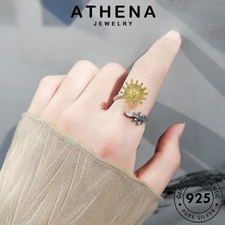 ATHENA JEWELRY ผู้หญิง เกาหลี 925 เงิน ดอกทานตะวันส่วนบุคคล มอยส์ซาไนท์ Silver โกลด์ แฟชั่น ไดมอนด์ ต้นฉบับ แท้ เครื่องประดับ แหวน เครื่องประดับ R110