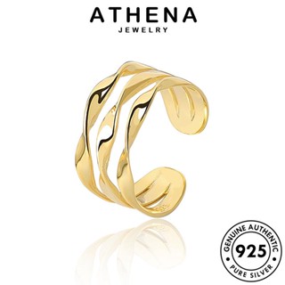 ATHENA JEWELRY เกาหลี เครื่องประดับ Silver แหวน เครื่องประดับ เส้นบุคลิกภาพ ทอง 925 แฟชั่น เงิน แท้ ผู้หญิง ต้นฉบับ R152