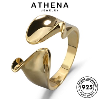 ATHENA JEWELRY แหวน เงิน 925 พื้นผิวบิดเบี้ยวแบบมินิมอล ต้นฉบับ เกาหลี เครื่องประดับ แท้ Silver ทอง แฟชั่น เครื่องประดับ ผู้หญิง R157