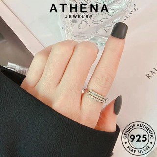 ATHENA JEWELRY ผู้หญิง ครอสโอเวอร์บุคลิกภาพ แหวน เกาหลี แฟชั่น เงิน แท้ เครื่องประดับ 925 Silver เครื่องประดับ ต้นฉบับ มอยส์ซาไนท์ไดมอนด์ R183