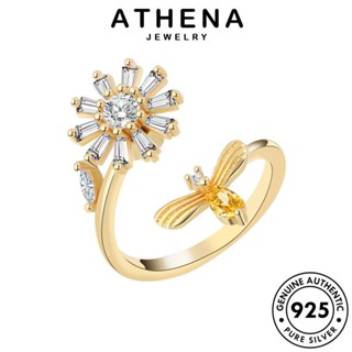 ATHENA JEWELRY เครื่องประดับ ไดมอนด์ แหวน เงิน โกลด์ Silver ผึ้งแฟชั่น เกาหลี ต้นฉบับ มอยส์ซาไนท์ เครื่องประดับ แท้ แฟชั่น 925 ผู้หญิง R148