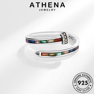 ATHENA JEWELRY แท้ เงิน Silver เครื่องประดับ เครื่องประดับ แหวน ผู้หญิง เกาหลี แฟชั่น ต้นฉบับ สายรุ้งบุคลิกภาพ 925 มรกต R194