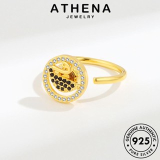 ATHENA JEWELRY ผู้หญิง แฟชั่น แหวน เกาหลี Silver 925 ต้นฉบับ เงิน หงส์น้อยน่ารัก เครื่องประดับ มอยส์ซาไนท์ เครื่องประดับ โกลด์ ไดมอนด์ แท้ R205