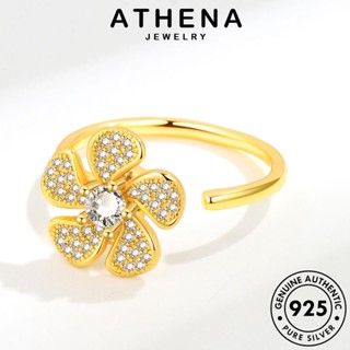 ATHENA JEWELRY โกลด์ 925 Silver แท้ ต้นฉบับ เครื่องประดับ ไดมอนด์ เครื่องประดับ แฟชั่น ดอกไม้แฟชั่น ผู้หญิง เกาหลี มอยส์ซาไนท์ เงิน แหวน R211