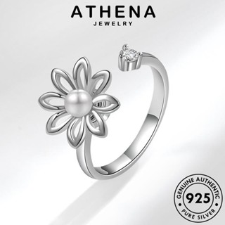 ATHENA JEWELRY ผู้หญิง 925 เครื่องประดับ ดอกไม้ที่สร้างสรรค์ เงิน เกาหลี ต้นฉบับ แฟชั่น แหวน เครื่องประดับ Silver แท้ ไข่มุก R187