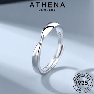 ATHENA JEWELRY เครื่องประดับ แฟชั่น คู่รัก เครื่องประดับ 925 เงิน แหวน ต้นฉบับ Silver แหวนโมบิอุส แท้ เกาหลี R266