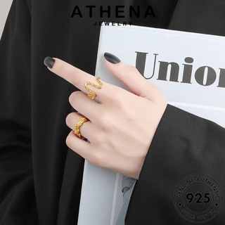 ATHENA JEWELRY คลื่นไฟฟ้าหัวใจขั้นต่ำ เงิน ทอง ผู้หญิง ต้นฉบับ เกาหลี แฟชั่น แหวน แท้ 925 เครื่องประดับ Silver เครื่องประดับ R267