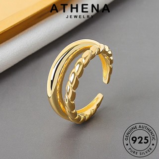 ATHENA JEWELRY แท้ เกาหลี ทอง ผู้หญิง เครื่องประดับ แฟชั่น 925 แหวน ต้นฉบับ Silver เครื่องประดับ บิดง่าย เงิน R240