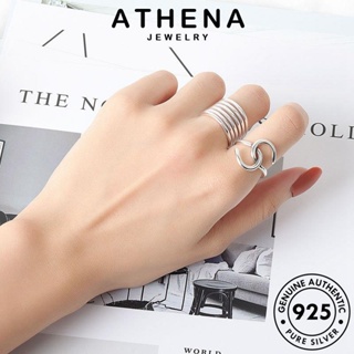 ATHENA JEWELRY 925 เกาหลี เครื่องประดับ แฟชั่น ผู้หญิง เครื่องประดับ เงิน แท้ เส้นที่สร้างสรรค์ แหวน Silver ต้นฉบับ R241