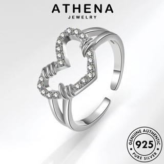 ATHENA JEWELRY Silver เครื่องประดับ แฟชั่น เกาหลี 925 มอยส์ซาไนท์ไดมอนด์ ต้นฉบับ เครื่องประดับ แหวน เงิน ความรักที่เรียบง่าย ผู้หญิง แท้ R297